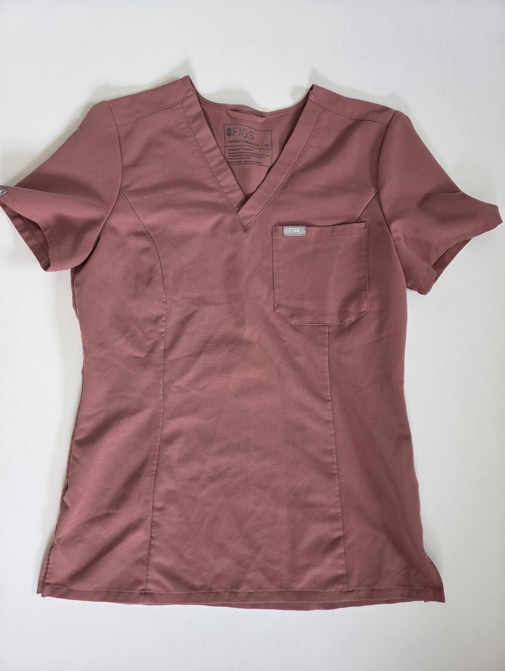 Figs Catarina Mauve One-Pocket Short Sleeve Classic Fit Women's Scrub Top XS
